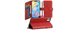 For iPhone 15 Retro Wallet Card Holder Case Cover - Red