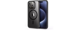 For iPhone 15 Royal Magnetic Ring Skin-Touch HQ Metal Buttons/Camera Lip Hybrid - Black