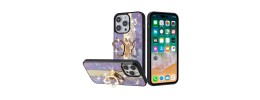 For iPhone 15 SPLENDID Diamond Glitter Ornaments Engraving Case Cover - Garden Butterflies Purple