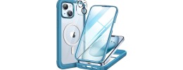 For iPhone 15 SpaceX Ultra Transparent Tone Case Cover - Blue
