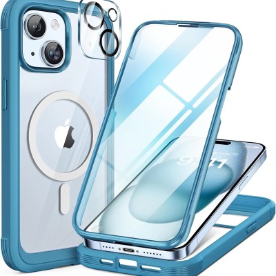 For iPhone 15 SpaceX Ultra Transparent Tone Case Cover - Blue