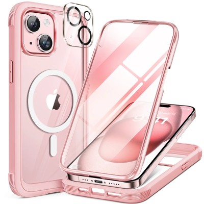 For iPhone 15 SpaceX Ultra Transparent Tone Case Cover - Pink