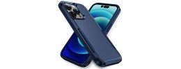 For iPhone 15 Strong Tough Metallic Design Hybrid - Dark Blue