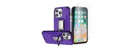 For iPhone 15 Strong Tough Metallic Design Hybrid - Dark Purple