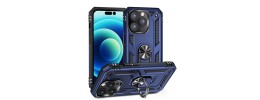 For iPhone 15 Sturdy Bracket Kickstand Magnetic Hybrid - Blue