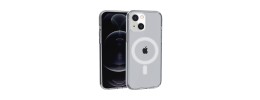 For iPhone 15 Sturdy Ultra [Magnetic Circle] Thick 3mm Transparent Hybrid - Smoke