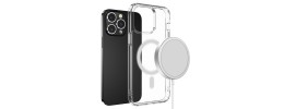 For iPhone 15 Thick Transparent [Magnetic Circle] Shockproof Hybrid - Clear