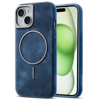 For iPhone 15 Ultimate Quality PU Leather Hybrid Case Cover - Light Blue