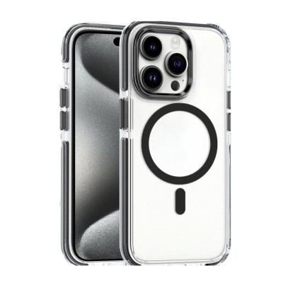 For iPhone 15Premium Transparent Thick 2.0mm PC TPU Hybrid - Clear
