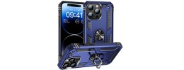 For iPhone 16 6.1 inch Diamond [Magnetic Circle] with CD Pattern Hybrid - Blue