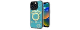 For iPhone 16 6.1 inch Epoxy Glitter Shimmer [Magnetic Circle] Hybrid Case - Dark Blue