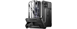 For iPhone 16 6.1 inch Exquisite Tough Shockproof Hybrid Case Cover - Black