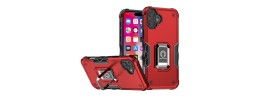 For iPhone 16 6.1 inch Grip [Magneti Circle] Metal Shockproof Hybrid - Red