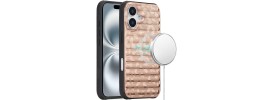 For iPhone 16 6.1 inch Magnetic Chrome Case - Rose Gold Leopard