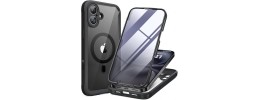 For iPhone 16 6.1 inch Magnetic Chrome Case - Solid Black