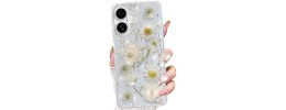 For iPhone 16 6.1 inch Splendid Floral Designs with Metal Camera and Buttons with Butterfly Ring Stand Hybrid Case - White