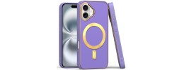 For iPhone 16 6.1 inch Ultimate Quality PU Leather Hybrid Case Cover - Light Purple