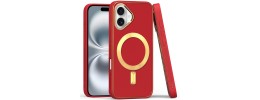 For iPhone 16 6.1 inch Ultimate Quality PU Leather Hybrid Case Cover - Red