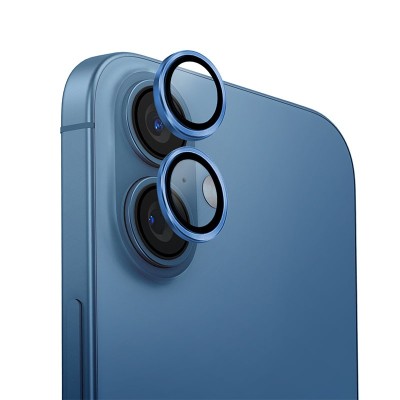 For iPhone 16 6.1 inch Ultimate U Design Hybrid with Camera Window Covering - Dark Blue
