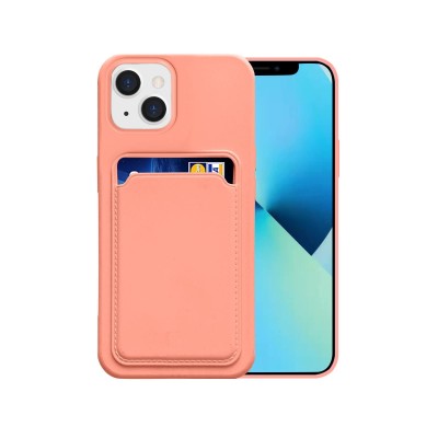 For iPhone 16 6.1 inch Wallet ID Card Holder Case Cover - Hot Pink