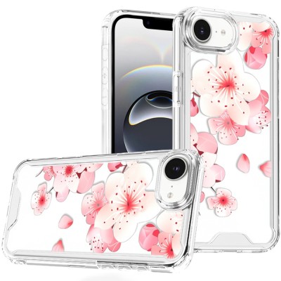 For iPhone 16E (E edition) / SE4 (2025) Luxury Crystal Heart Rhinestones Diamond Bling Hybrid Case - Multicolor