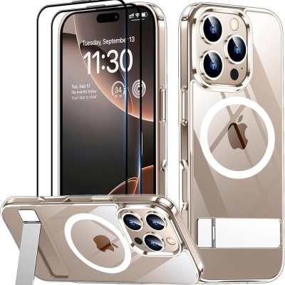 For iPhone 16 Pro Max 6.9 inch Skin Touch Feel HQ [Magnetic Circle] Kickstand Hybrid - Matte Clear