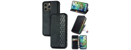 For iPhone 16 Plus 6.7 inch Wallet ID Card Holder Case Cover - Black
