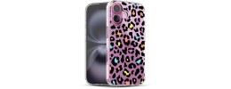 For iPhone 16 Plus 6.7 inch Stick-On Embedded Glass Diamonds of Colorful Floral Arrangement HQ Hybrid Case - Purple