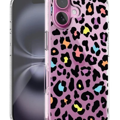 For iPhone 16 Plus 6.7 inch Stick-On Embedded Glass Diamonds of Colorful Floral Arrangement HQ Hybrid Case - Purple
