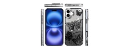 For iPhone 16 Pro 6.3 inch Butterfly Freedom Shimmer Glitter Thick TPU Case Cover - Black