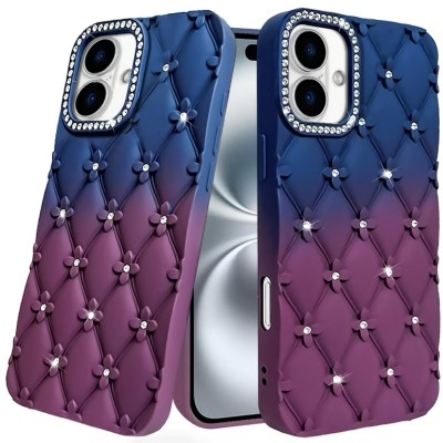 For iPhone 16 Pro 6.3 inch Butterfly Freedom Shimmer Glitter Thick TPU Case Cover - Purple