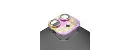 For iPhone 16 Pro 6.3 inch Diamond Bling Camera Lens Full Tempered Glass - Mixed Color