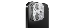 For iPhone 16 Pro 6.3 inch Diamond Bling Camera Lens Full Tempered Glass - Silver