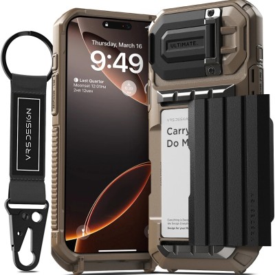 For iPhone 16 Pro 6.3 inch METKASE Wallet ID Card Holder Case Cover in Slide-Out Package - Black