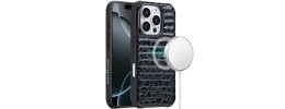 For iPhone 16 Pro 6.3 inch Magnetic Chrome Case - Black Leopard