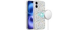 For iPhone 16 Pro 6.3 inch Magnetic Double Layer IMD Design Case - Smoke Diamond Holographic