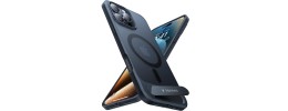 For iPhone 16 Pro 6.3 inch Magnetic Heavy Duty Hybrid Case with Side Kick-Stand - Black