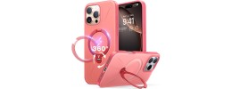 For  iPhone 16 Pro 6.3 inch Push Mount Friendly Camera Protective [Ring Stand] Hybrid Case - Red