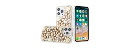 For iPhone 16 Pro 6.3 inch Rose Flower Full Diamond Bling Stones - Yellow