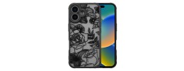 For iPhone 16 Pro 6.3 inch Shimmer Glitter Floral Design Thick TPU Case Cover - Black