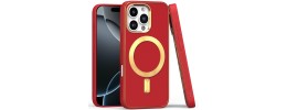 For iPhone 16 Pro 6.3 inch Ultimate Quality PU Leather Hybrid Case Cover - Red