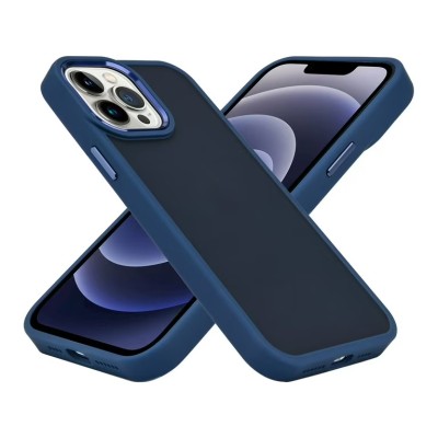 For iPhone 16 Pro 6.3 inch Ultimate U Design Hybrid with Camera Window Covering - Dark Blue
