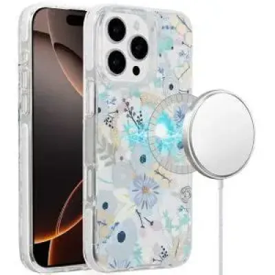 For iPhone 16 Pro Max 6.9 inch Magnetic Space UV Design Case - Colorful Floral