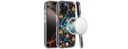 For iPhone 16 Pro Max 6.9 inch Magnetic Space UV Design Case - Nightly Floral
