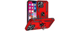 For iPhone 16 Pro Max 6.9 CD Texture Design Magnetic Car Mount Friendly HQ Hybrid - Red