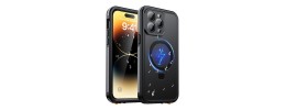 For iPhone 16 Pro Max 6.9 Shimmer Glitter Floral Design Thick TPU Case Cover - Black
