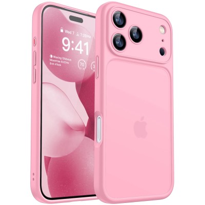 For iPhone 16 Pro Max 6.9 inch Acrylic Tough 2.5mm Transparent ShockProof Hybrid Case Cover - Hot Pink
