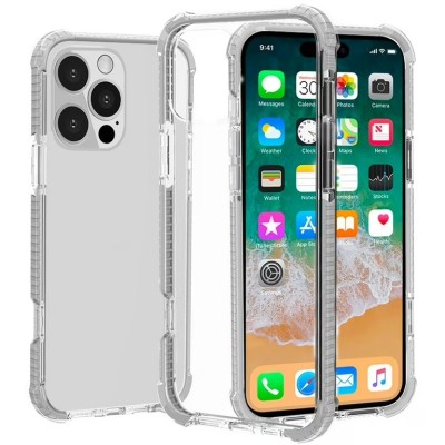 For iPhone 16 Pro Max 6.9 inch Acrylic Tough 2.5mm Transparent ShockProof Hybrid Case Cover - White