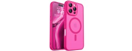 For iPhone 16 Pro Max 6.9 inch CHIEF Oil Painted Magnetic Ring Stand Hybrid Case Cover - Hot Pink