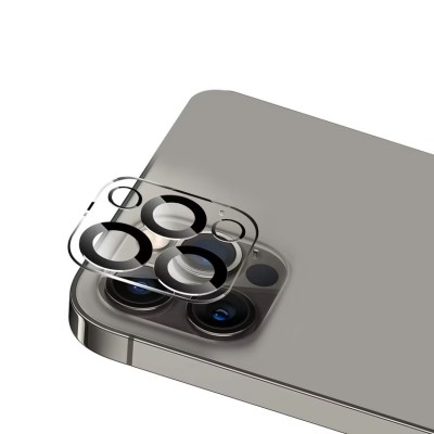 For iPhone 16 Pro Max 6.9 inch Camera Lens Black Edge  Tempered(2.5D)